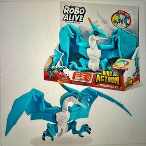 Used Robo Alive Pterodactyl Dino Toy by ZURU Action Figure Wings Open Roars